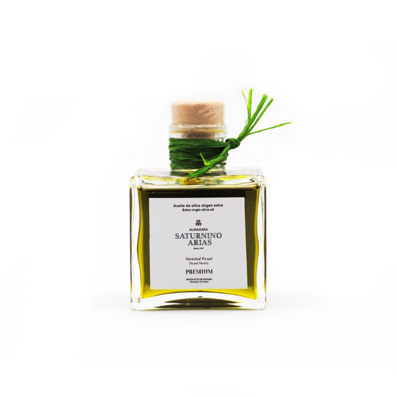 Aceite de Oliva Virgen Extra Premium Variedad Picual Botella Transparente Cuadrada 200ml